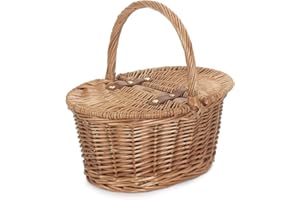 Red Hamper Childs Light Steamed Finish Oval Picnic Basket