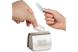 Jungle Culture Safety Razor Blade Bank • Dermaplane Blade Disposal Tin • Blade Bin • Double Edge Razor Blade Holder Box • Safe Storage Container Case for Facial Shaver Blades • Eco Friendly Shaving