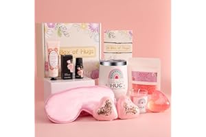 PEARSHEK Pamper Sets for Women Gifts, Relaxation Gift Sets for Women, Birthday Gift Sets for Her, Womens Gift Set for All Occasion, Present for Siste, Ladies, Best Friend (Pink Sets with Hug)