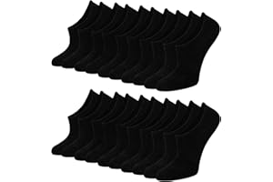 Blu Ninfee Skarpety do sneakersów, damskie stopki, męskie, 10 par, uniseks, z antypoślizgowym silikonem, niewidoczne skarpety do sneakersów, oddychające, krótkie skarpety, czarne i białe