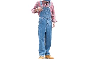 Suncolour Salopette da Uomo in Denim Salopette da Lavoro Salopette da Uomo Jeans con Bretelle Pagliaccetti Larghi da Lavoro da Lavoro