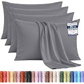 Utopia Bedding Set of 4 Pillowcases - 50 x 75 cm - Grey | Oeko-Tex Certified - Brushed Microfiber, Envelope Closure (No Inser