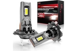 AUXIRACER H7 LED, H7 LED Ampoule Voiture Anti Erreur Canbus,100 W 180000 lm, 6500K 500% de luminosité, lampe halogène de remplacement 1:1, 2 H7 Ampoules LED