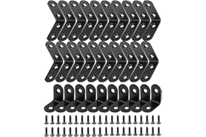AMZMUKAUP Lot de 30 Équerres de Fixation, Support d'angle Droit en forme de L, Équerre Angle 90 Degrés en Acier Inoxydable Équerre de Coin avec Vis (20 pcs 40 * 40mm+10 pcs 20 * 20mm)