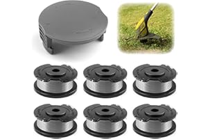 BAUBARE Bobina a Filo per Tagliabordi, 6 Pezzi Filo Tagliabordi Φ1,65mm 6m, Bobina di Ricambio Nylon F016800569 F016800385 & Copertura F016F05320 per ART SL EasyGrassCut 18/23/26/18-230/18-260