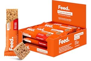 FEED. SMARTFOOD Barres protéinées Feed. Fruits rouges | 12g protéines, faible en sucre | Made in France, vegan & sans gluten | 12x40g