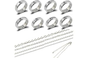 WKxinxuan Bts Anillo, 8 Piezas Bts Anillo Colgante Mujer, Collar de Anime, Necklace es Un Regalo de CumpleañOs Para el Mejor Amigo de Un NiñO O Una NiñA