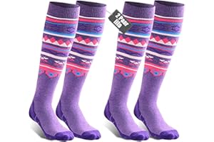 TONIFAY Skisocken Herren Damen Kinder Kniestrümpfe skistrümpfe 2 Paar Merino wolle Sportsocken Warme Wintersocken Für Mädchen Jungen Skifahren Snowboard Atmungsaktive Elastische Manschette