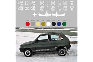 Pumu Adesivi compatibili con Panda 4x4 Sisle coppia adesivo sportelli + 2 canoe sotto porta MISURA ORIGINALE panda 141 (BIANCO)