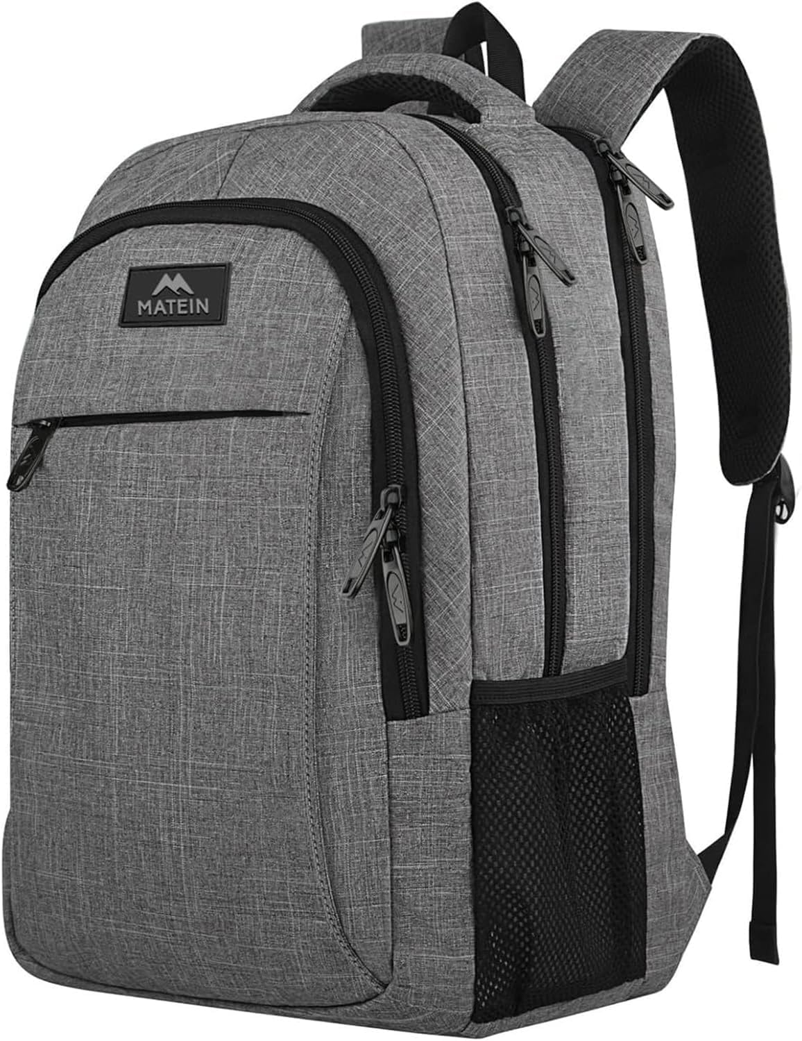 MATEIN Travel Laptop Backpack, Work Bag Lightweight Laptop Bag with USB Charging Port, Anti Theft Business Backpack, Water Resistant School Rucksack Gift for Men and Women, Fits 15.6 Inch, Grey