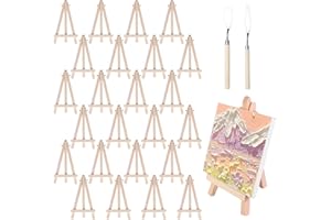 Nizirioo 24 Piezas Mini Caballete De Madera, Mini Caballete Triangular De Madera Caballete De Mesa Caballete Pequeño Para Exhibición, Decoración De Placa De Nombre, Manualidades De Pintura (8 * 15cm)