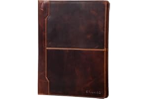 STILORD 'Harrison' Portafolio Cuero Vintage complementos para Conferencias Maletín DIN A4 con Cremallera de Piel Autentico