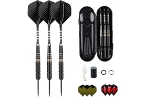 sanfeng - Dardos Profesionales (22 g, 23 g, 24 g, 27 g, con Varillas de Aluminio, 9 Aletas estándar + 50 Juntas tóricas de Goma + 12 Anillos de Resorte + 1 Herramienta de Afilado de Dardos