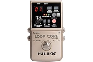 Nux Loop Core Deluxe Looper Pedal, pedał looper Deluxe 24bit (kompensacja częstotliwości, 99 presetów użytkownika, wejście AUX, podłączenie do instrumentu, wyjście do wzmacniacza), złoty