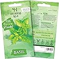 HERBAL AGE Basil Seeds Plants, Grow Your Own Herb Garden Kit, ~200 Seed Box, Salad Herbs Seeds for Planting UK, Veg Plant Gardening Gift for Men, Women, Kids, Seeds to Plant Outdoor & Indoor