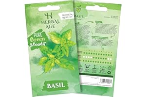 HERBAL AGE Basil Seeds Plants, Grow Your Own Herb Garden Kit, ~200 Seed Box, Salad Herbs for Planting UK, Veg Plant Gardening Gift for Men, Women, Kids, Seeds to Plant Outdoor & Indoor
