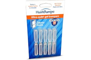 HushBumps Tysta stötfångare för innerdörrar 3-pack. Specialiserad design ger tyst drift. Dra bara av och klistra på. Inga verktyg krävs. Ger mjuk stängning.
