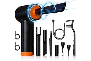 SLUELI Soplador de polvo eléctrico, plumero de aire comprimido de 3 velocidades100000RPM con luz LED, de aire comprimido para computadora portátil, teclado, automóvil, equipo de oficina, sofá