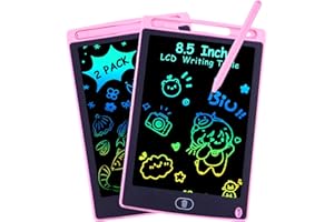 XESPIS 2 Stück LCD-Schreibtablett, 8,5 Zoll, Zeichentablett für Kinder, magischer Schiefer, buntes Kinder-Tisch, Lernspielzeug für 2 – 7 Jahre, Mädchen und Jungen, ROSE+ ROSE