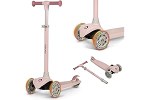 ‎LIONELO LIONELO Jessy Premium Dreirad-Kinderroller mit LED-Rädern für Kinder 3 Jahre bis 50 kg, Höhenverstellung und Rutschfester Plattform, Faltbarer Kinderroller. Kinderscooter ab Kleinkind Junge Mädchen