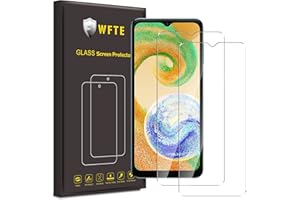 [Zestaw 2] WFTE Szkło hartowane do Samsung Galaxy A04S/A04/A03S, folia ochronna ekranu o wysokiej przejrzystości 99%, ochraniacz z twardością 9H szkło do Samsung Galaxy A04S/A04/A03S