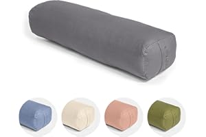 Vedara® Yoga Bolster AKAMA – Yogakissen mit Kapokfüllung für Yin Yoga – Rechteckig – Waschbarer Bezug aus 100% robuster Baumwolle – Großes Yogakissen für Restorative Yoga