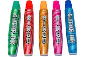 Thomas & Anca Club Supplies Ltd Bingo Dabbers Glitter Dabbers for Bingo Tickets Lockdown Bingo Kids Bingo Gift Bingo Marker Pens Children Colouring Pen Dot Markers