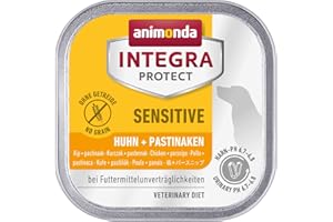 animonda INTEGRA PROTECT Hundefutter nass Sensitive Huhn + Pastinaken (11 x 150 g), von Veterinären empfohlen bei Futterallergie, Hochwertiges Diätalleinfutter für Hunde bei Futtermittelallergie