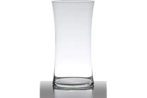 INNA-Glas Jarrón para Suelo Denny, Reloj de Arena, Transparente, 40cm, Ø 20cm - Florero de Cristal - Jarrón de pie