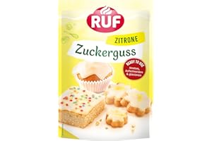 RUF Zuckerguss Zitrone, sofort anwendbar als Glasur für Kuchen und Gebäck, fruchtig frischer Zitronen-Geschmack, 1 x 150g