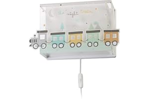 ‎DALBER Dalber kinder Wandlampe, Kinderlampe Wandleuchte, kinderzimmer Zug trainieren grün, 63538, E27, Bunt