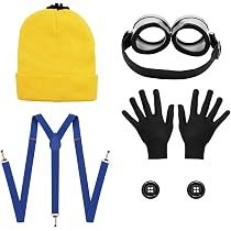 Humairc Jaune Costume Lunettes Kits Deguisement Halloween/Carnaval Costume Carnaval/Halloween/Cosplay Accessoires Cosplay pour Femme Homme - Lunettes