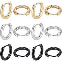 SUNNYCLUE Leverback Earring Findings - 16pcs 24K Gold Plated Hoops, 4 Sizes For DIY Jewelry Making & Repair