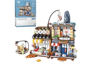 FUN4KID Vue de la Rue Japonaise Mini Blocs de Construction, Jouets Japonais créatifs pour Filles de 6 à 12 Ans, 790 pièces de Simulation d'architecture (Non Compatible avec Lego)