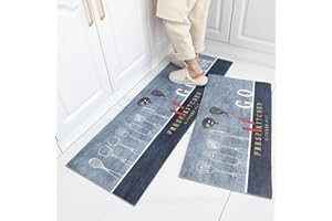 ALLILUYAA Non Slip Washable Kitchen Rug, Non Slip and Anti-Static, Kitchen Mat for Dining Room, Kitchen, Hallway (2PCS 40*60cm+40*120cm)