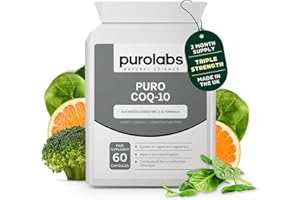 Purolabs Ubiquinone CoQ10 100mg Supplement - High Strength Coenzyme Q10-60 Vegan Capsules - High Absorption - Made in The UK