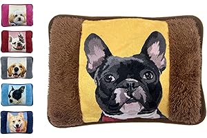 VITBEL Borsa Acqua Calda Elettriche con Morbida Fodera in Peluche; 500 watt;Temperatura max 75°C;utile come Scaldamani e Scaldapiedi;Ideale per Alleviare Dolori Muscolari,Dorsali e Mestruali (Cane-Marrone)
