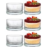 6'lı Kristal Desenli Cam Kase Seti - Şeffaf, Tatlı ve Meze Sunumu İ&ccedil;in, Bulaşık Makinesinde Yıkanabilir, Modern Tasarım