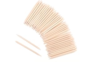 MOZEAT LENS 200 Pieces Orange Sticks for Nails Wood Cuticle Pusher Sanding Sticks Double Sided Fine Detailing Sanding Sticks Cuticle Pusher Remover Manicure Pedicure Tool