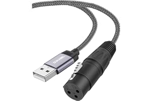 DuKabel XLR auf USB Adapter Type A Stecker auf XLR Buchse Mikrofonkabel für Aufnahmen, Live-Übertragung, USB Mikrofonkabel mit DAC-Chip für PC, Laptop - 1,8 Meter