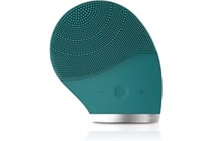 GRUNKEL GKL - Cepillo impiador facial eléctrico con revestimiento de silicona ultrasónica y doble función limpieza y masaje (Azul)