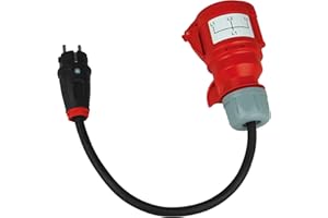 NWP Messadapter Prüfadapter Schuko Stecker auf 32A CEE Kupplung 5-Polig für DGUV V3 VDE 0701/0702 - Zubehör für Messgeräte und Prüfgeräte
