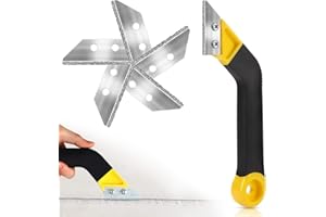 ACEHOME 6 Pcs Pro Grout Scraping Rake Tool, Grout Clean Remover Tile Grout Hand Saw Angled with 6 Pcs Replacement Accessories for Tile Cleaning (style 1)
