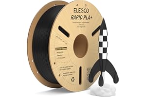 ELEGOO Rapido Filamento PLA+ 1.75mm Nero 1KG, Alta Velocità 30-600 mm/s, Filamento PLA Plus per Stampante 3D, Precisione Dimensionale +/- 0.02mm, Filamento per La Maggior Parte delle Stampanti 3D