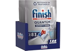 Finish Quantum Infinity Shine Pastilles Lave-Vaisselle, Elimine les taches tenaces, Gris, 166 capsules (2 x 83)