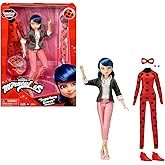 BANDAI - Miraculous Ladybug and Cat Noir &ndash; Doll &ndash; Ladybug and Marinette &ndash; Articulated Doll 26 cm &ndash; P50355