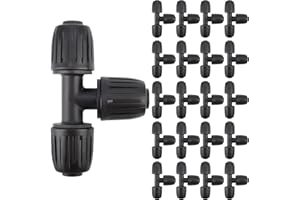 Kalolary 20Pcs 1/2 Pollici Raccordi di irrigazione Connettori a Tee per tubi di irrigazione da 16 mm, connettori a goccia linea Goof Plug per irrigatore giardino prato sistema