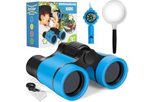 ZINBO Ferngläser für Kinder, Kinderfernglas Spielzeug für 3 4 5 6 7 8 Jahre Jungen und Mädchen, Set mit Lupe & Kompass – Geburtstagsgeschenke Outdoor Spielzeug für Kinder Im Alter Von 3-8 Jahren Kleinkind