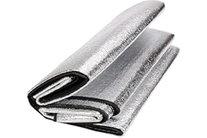 DIVISTAR Aluminum Foil Camping Compact Mat Waterproof Cushion Tarp Foldable Outdoor Sleeping Mattress Insulated Tent Footprint Pad Portable Camping Sand Proof Blanket With Draw String Carrying Sack