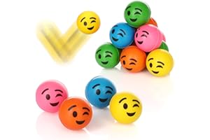 Little Lino Flummis 'Lachendes Gesicht' 25 mm 15er Pack - Buntes Mitgebsel für Kindergeburtstage oder Tombolas